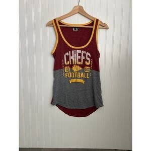 Kansas City Chiefs Tank Top Women's Small Red, Yellow Sparkly NFL Racer Back
